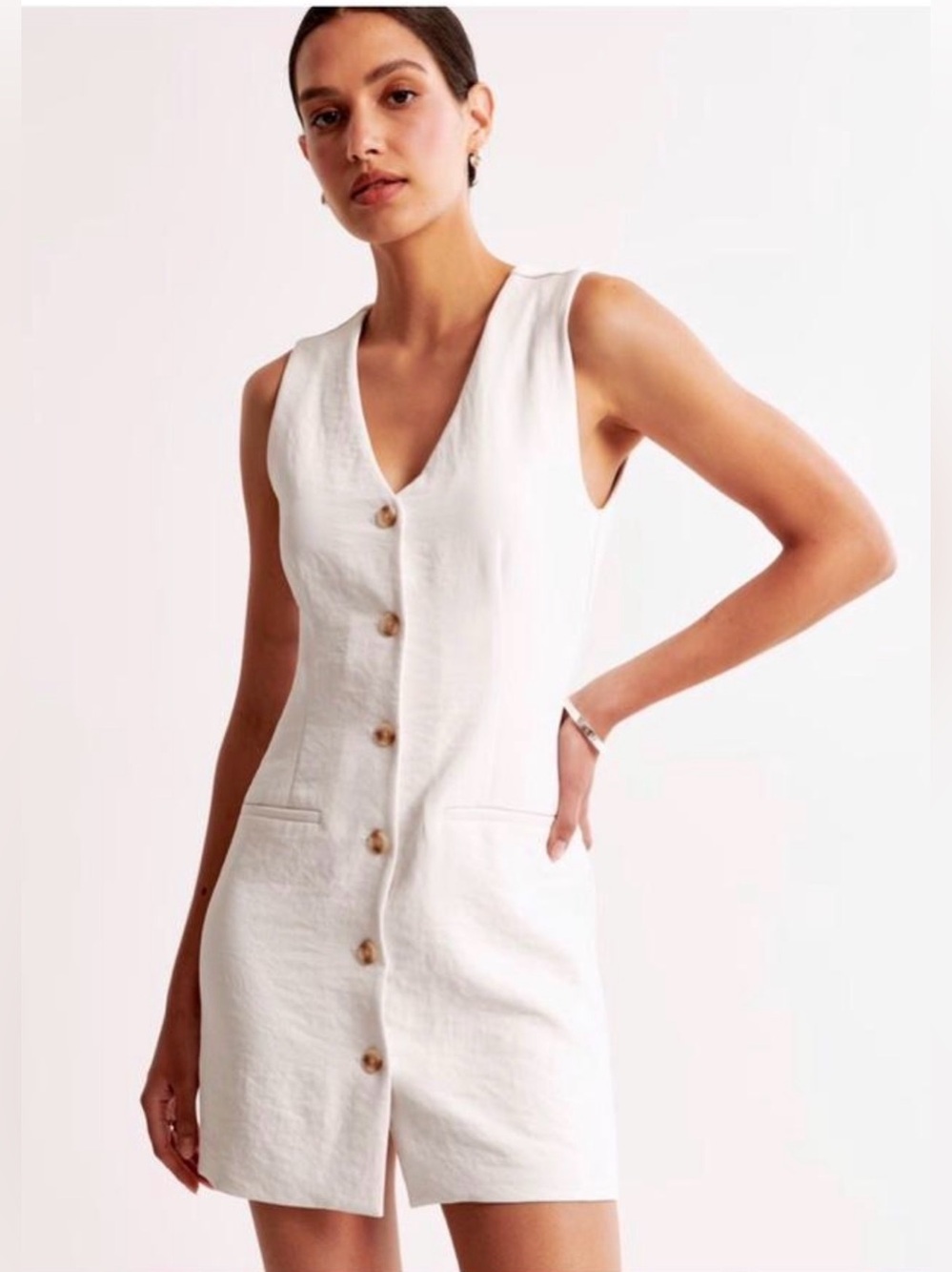 New NWT Abercrombie & Fitch Button-Front Mini Dress